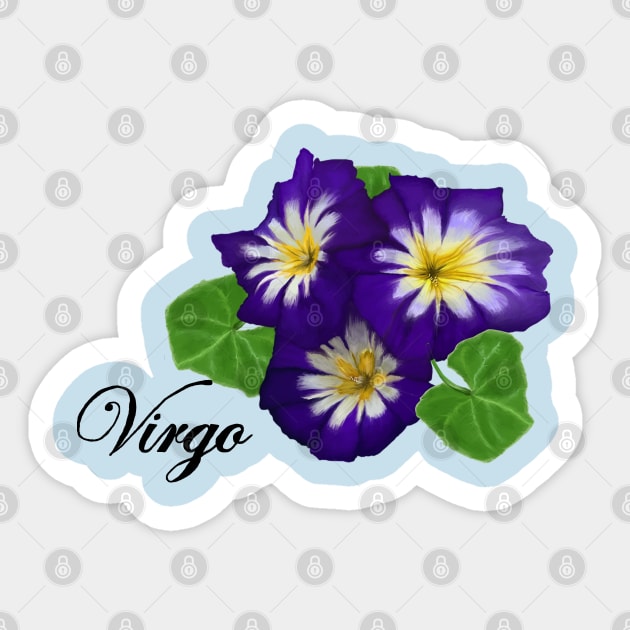 Virgo Star Signe Floral Celebration Sticker by Funky Aviation